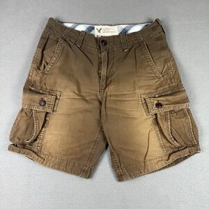 American Eagle Shorts Mens 32 Brown Cargo Ripstop Classic Length Multi Pocket